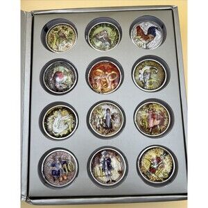 Pottery Barn The 12 Days of Christmas Napkin Rings Set in Box -Holiday Decor